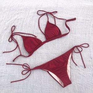 Berry String Bikini Top